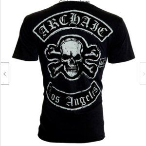 NWT $40 AFFLICTION ARCHAIC Los Angeles Black Tee T-Shirt Mens Small